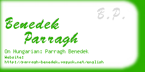 benedek parragh business card